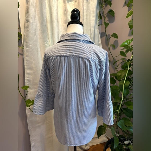 Dip Blue 3/4 Sleeve Button Down Shirt - Picture 2 of 12